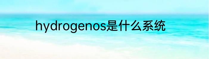 hydrogenos是什么系统
