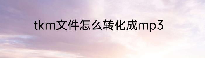 tkm文件怎么转化成mp3
