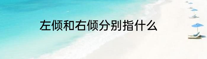 左倾和右倾分别指什么