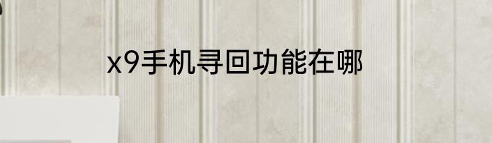 x9手机寻回功能在哪
