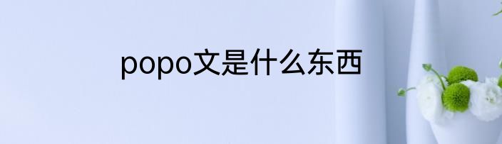 popo文是什么东西