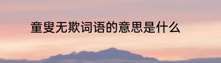 童叟无欺词语的意思是什么
