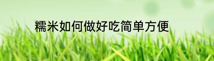 糯米如何做好吃简单方便