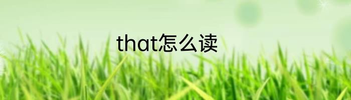 that怎么读