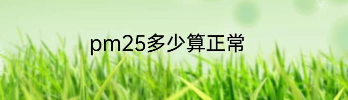 pm25多少算正常