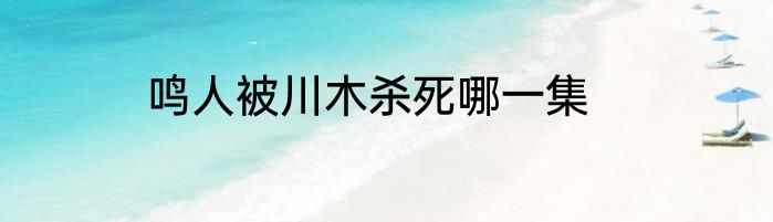 鸣人被川木杀死哪一集