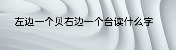 左边一个贝右边一个台读什么字