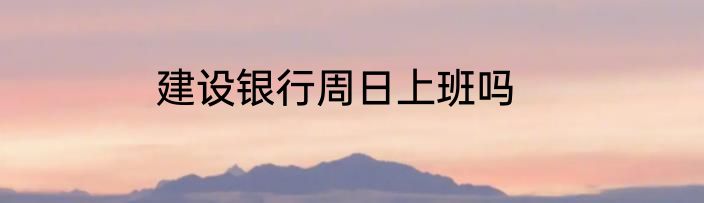 建设银行周日上班吗