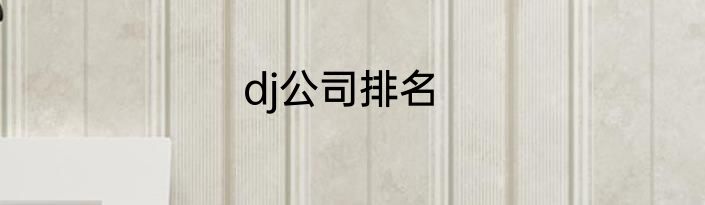 dj公司排名