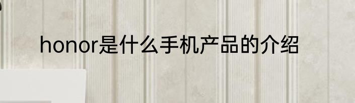 honor是什么手机产品的介绍