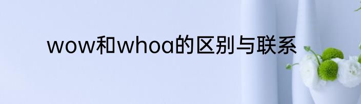 wow和whoa的区别与联系