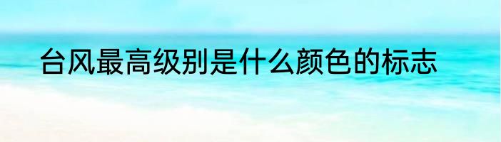 台风最高级别是什么颜色的标志