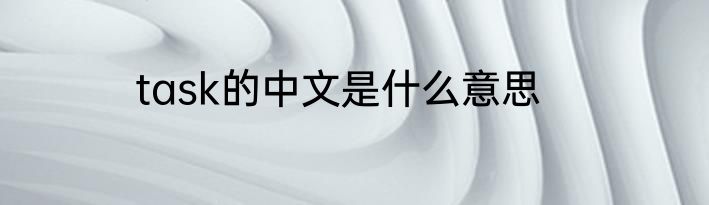 task的中文是什么意思
