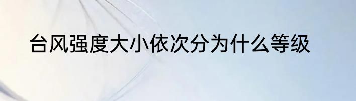 台风强度大小依次分为什么等级
