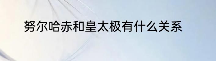 努尔哈赤和皇太极有什么关系