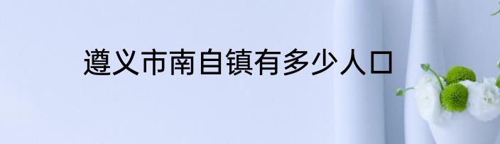 遵义市南自镇有多少人口