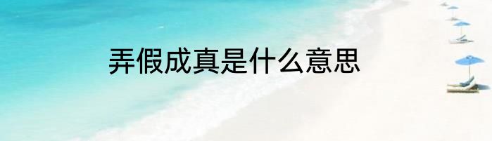 弄假成真是什么意思