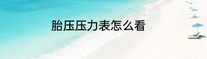 胎压压力表怎么看