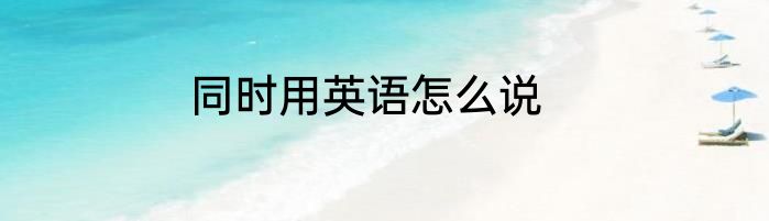 同时用英语怎么说