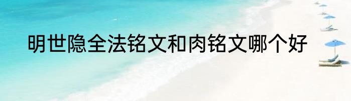 明世隐全法铭文和肉铭文哪个好