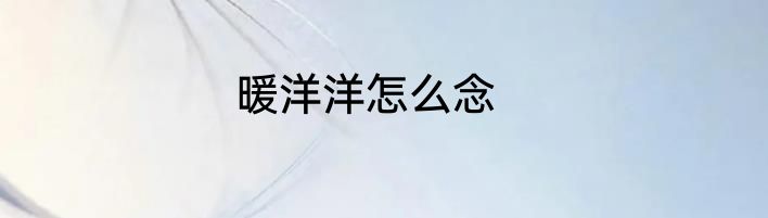 暖洋洋怎么念