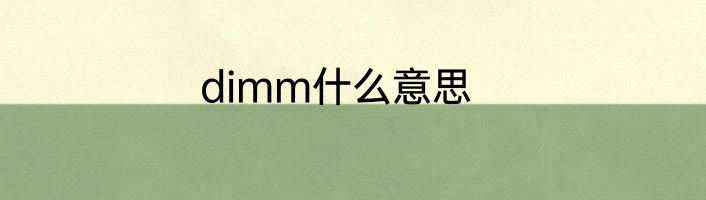 dimm什么意思