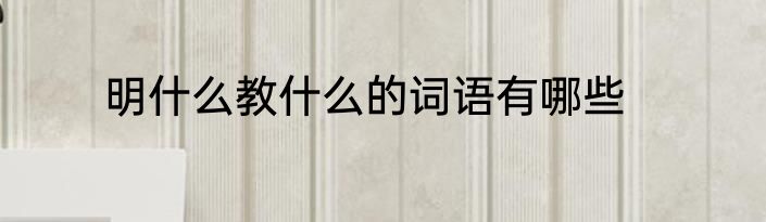 明什么教什么的词语有哪些