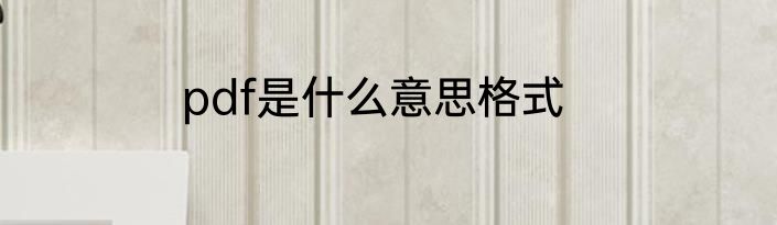 pdf是什么意思格式