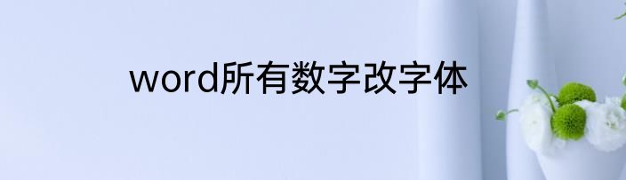 word所有数字改字体