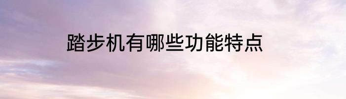 踏步机有哪些功能特点
