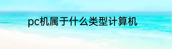pc机属于什么类型计算机