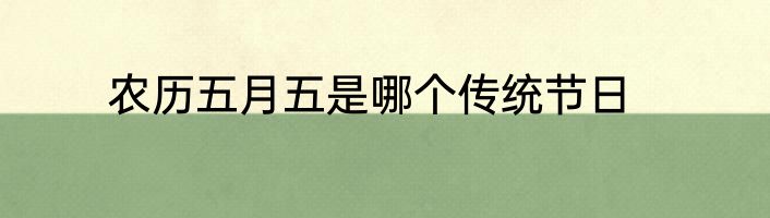 农历五月五是哪个传统节日