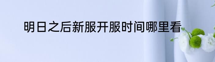 明日之后新服开服时间哪里看