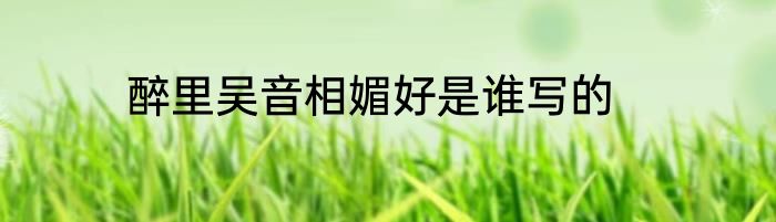 醉里吴音相媚好是谁写的