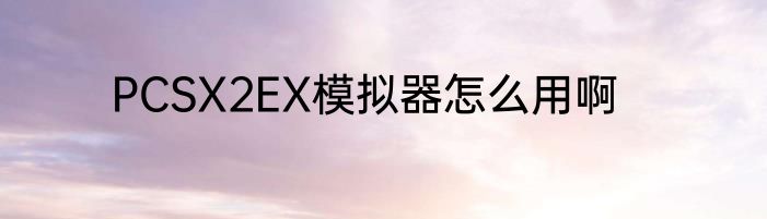 PCSX2EX模拟器怎么用啊