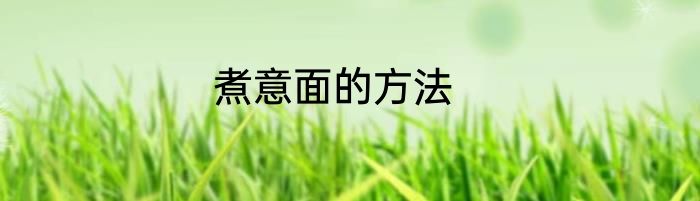 煮意面的方法