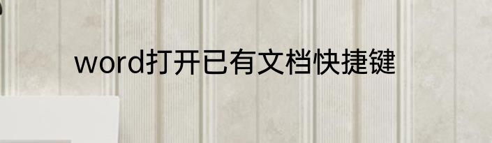 word打开已有文档快捷键