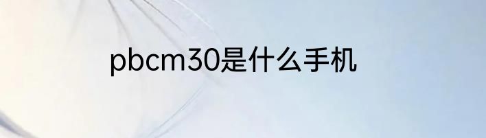 pbcm30是什么手机