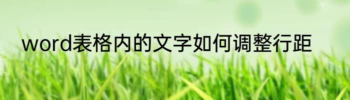 word表格内的文字如何调整行距