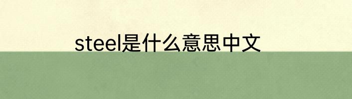 steel是什么意思中文