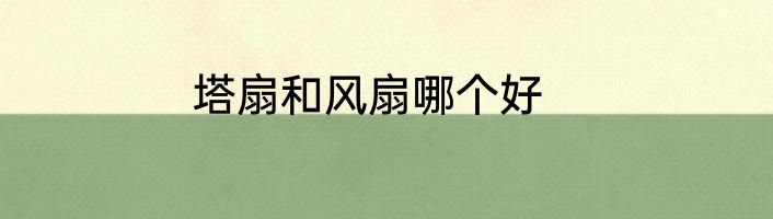塔扇和风扇哪个好