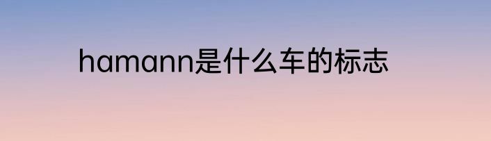 hamann是什么车的标志