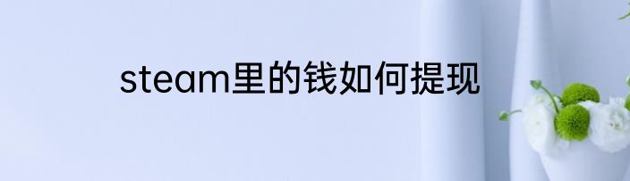 steam里的钱如何提现