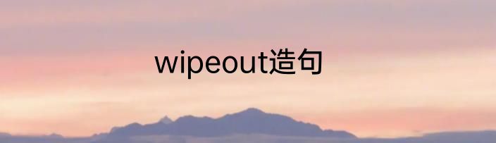 wipeout造句