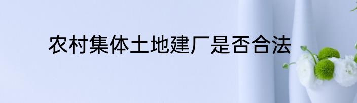 农村集体土地建厂是否合法