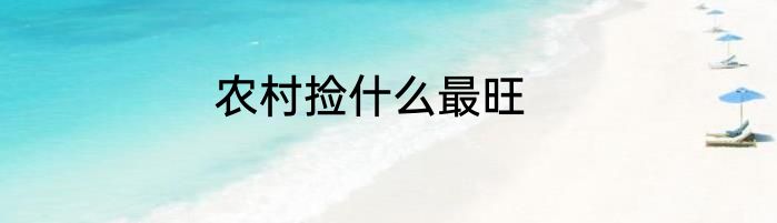 农村捡什么最旺