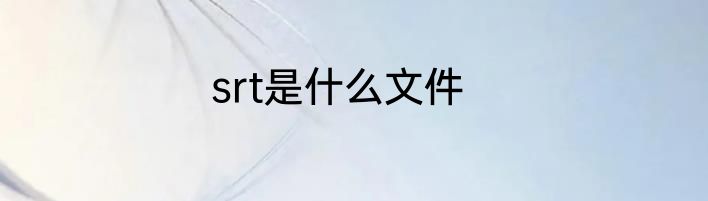 srt是什么文件