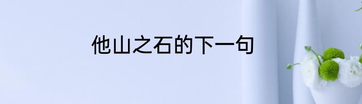 他山之石的下一句