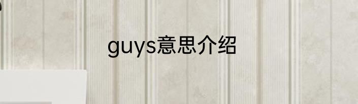 guys意思介绍