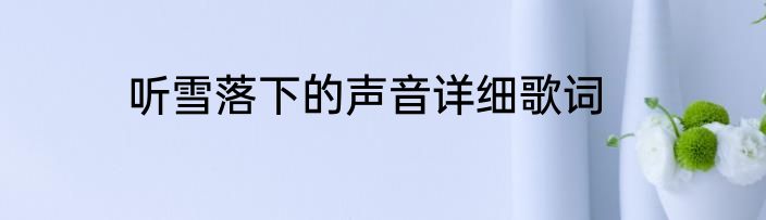 听雪落下的声音详细歌词